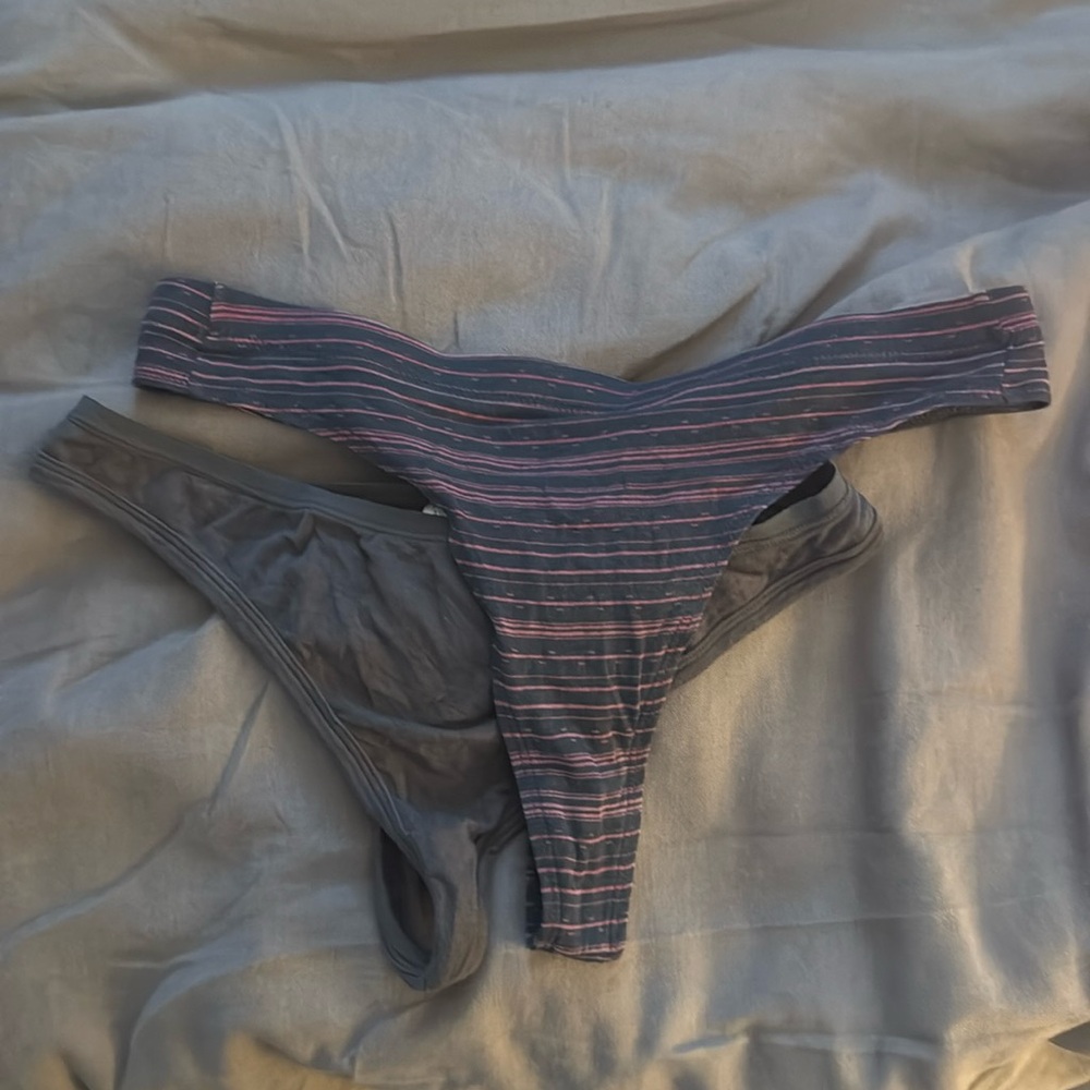 Natural fiber thong panty underwear bundle